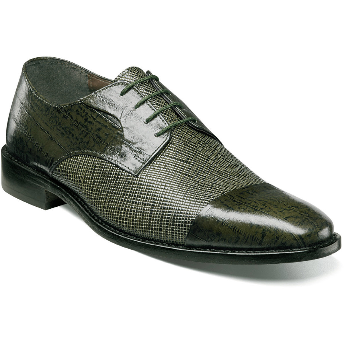 Clearance Shoes | Olive Cap Toe Lace Up | Stacy Adams Gatto