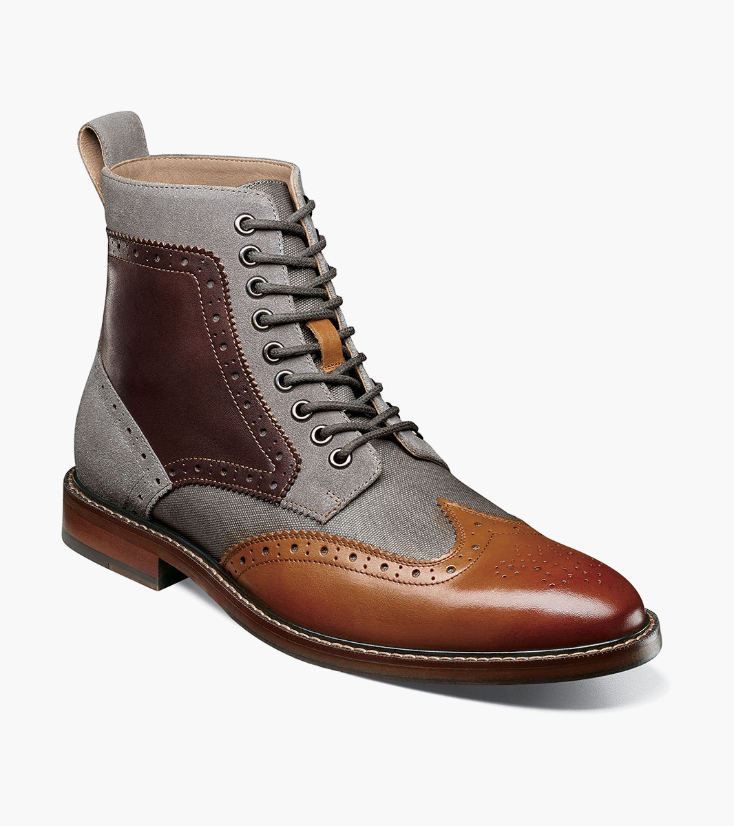 STACY ADAMS Mens Finnegan Wingtip Lace-up Boot Fashion