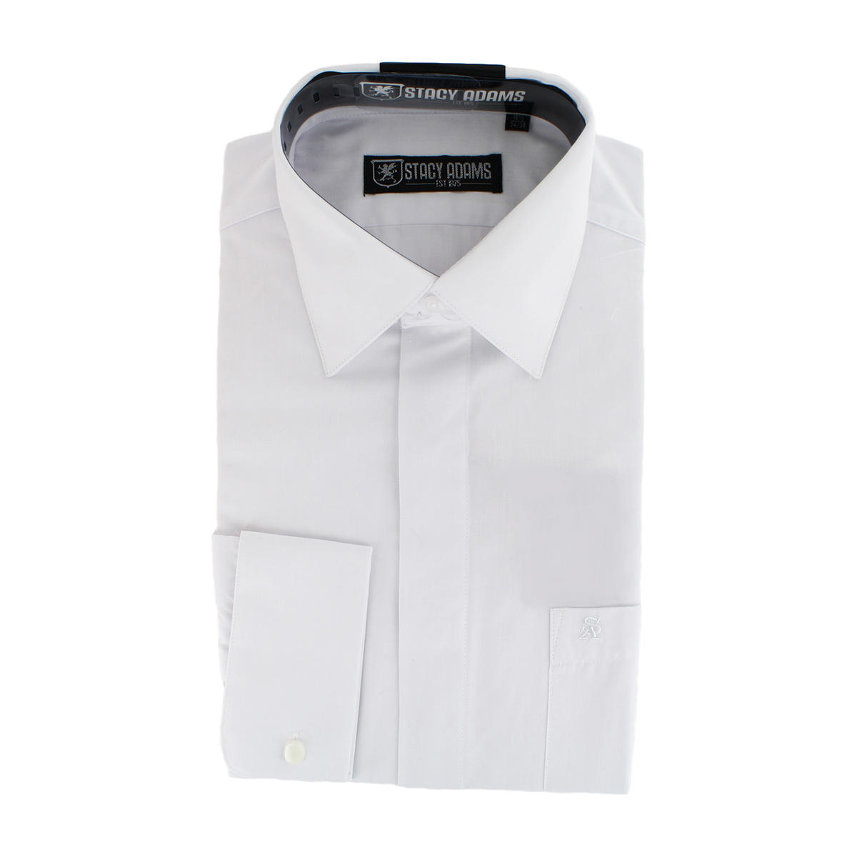 Men's Dress Shirts | Men's Clothing | White | Stacy Adams Spread Collar ...
