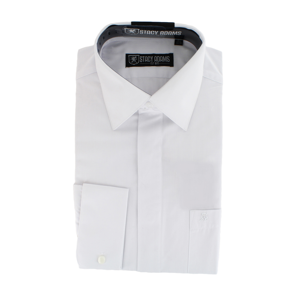 Men's Dress Shirts Men's Clothing White Stacy Adams Spread Collar Shirt