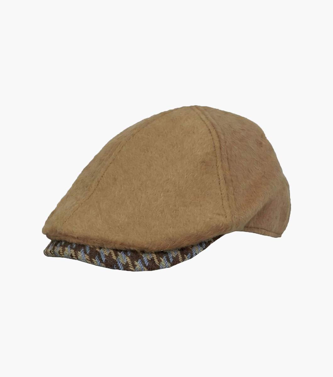 Sorvino Flat Cap in Camel, Front View