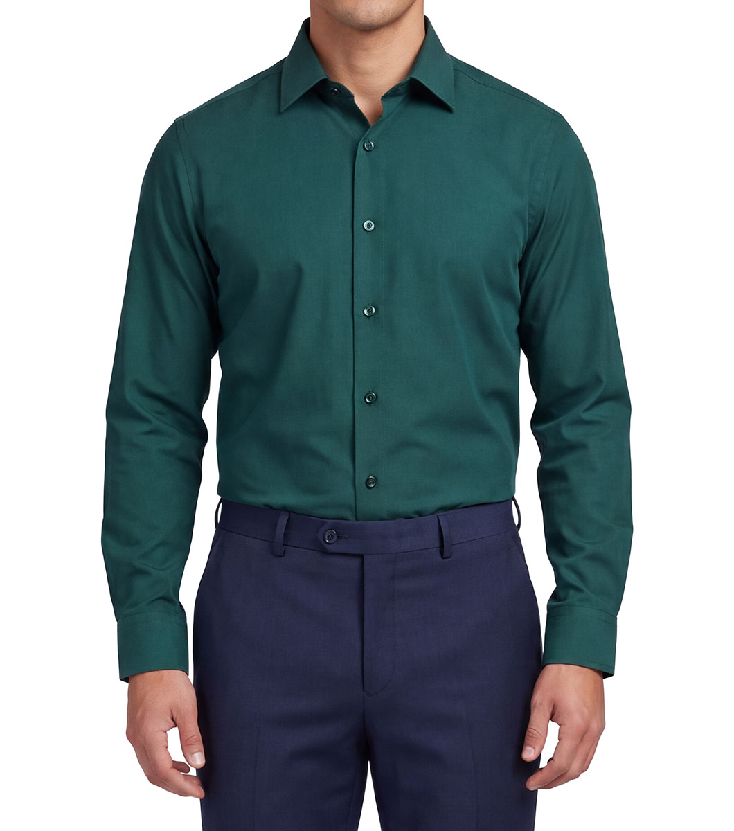 Sandee Dress Shirt in Lime, Front View