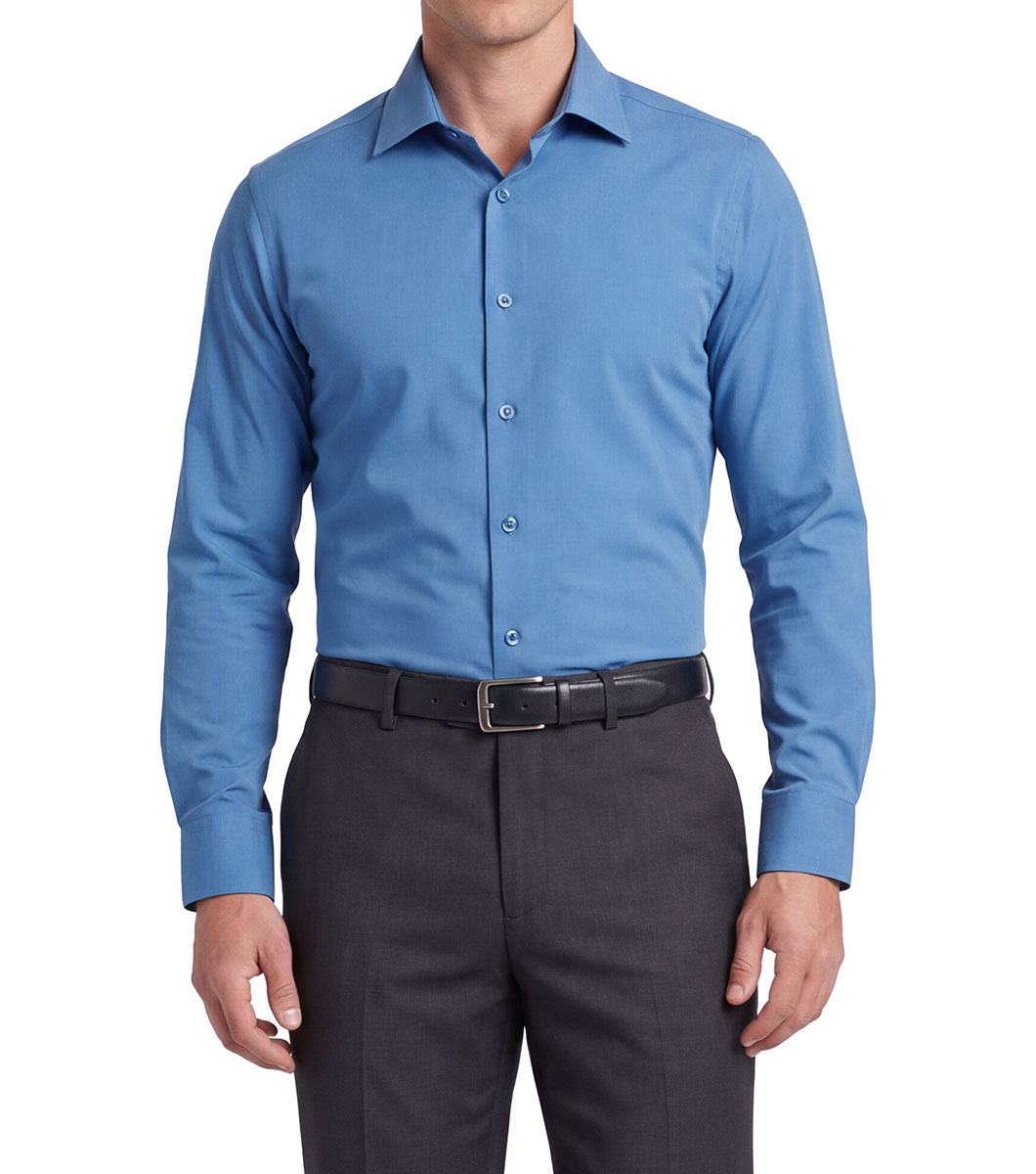 Sandee Dress Shirt in Stone Blue, Front View
