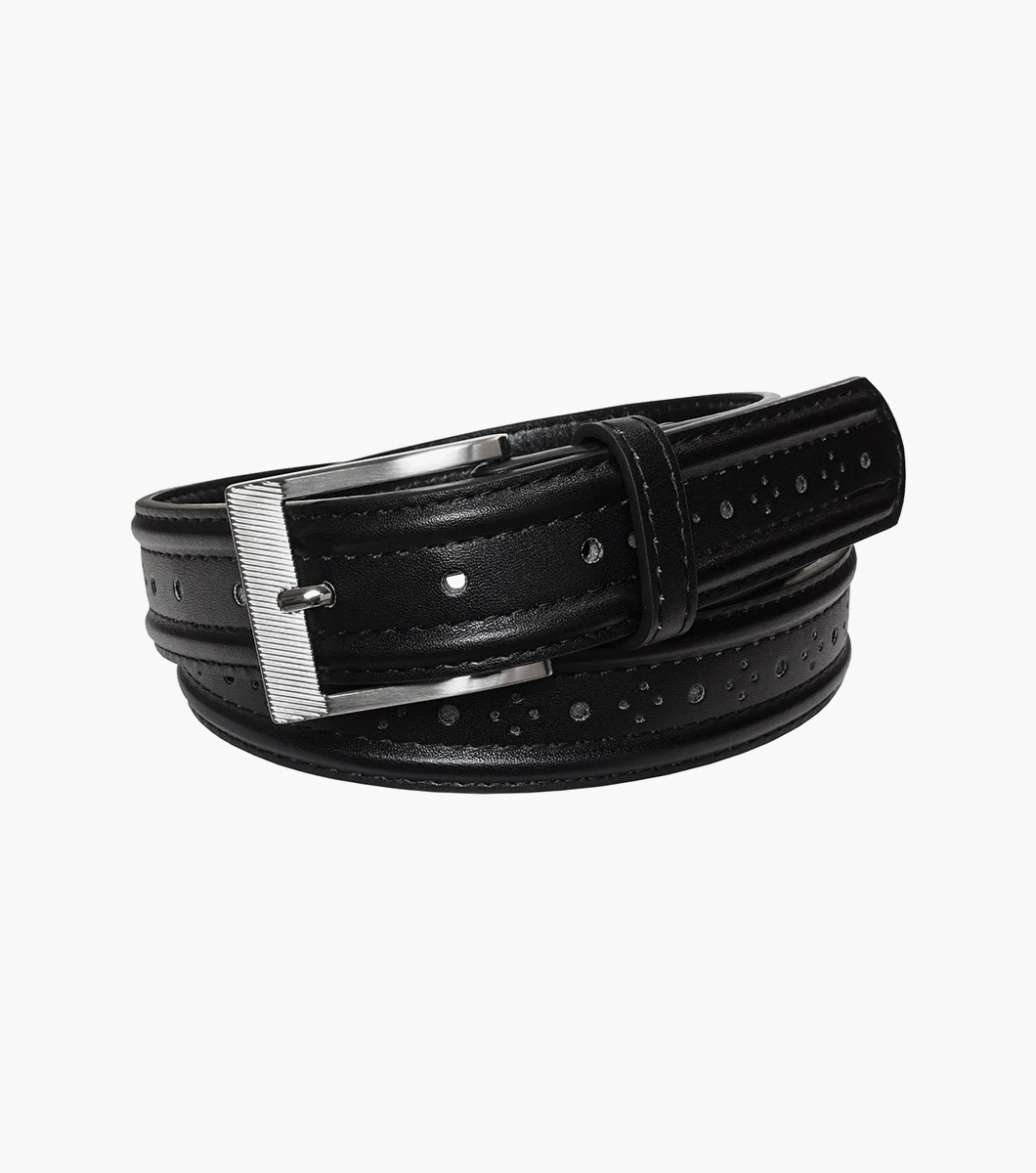 Stacy Adams Shoes Amari Perf Strap Belt Black Size 40