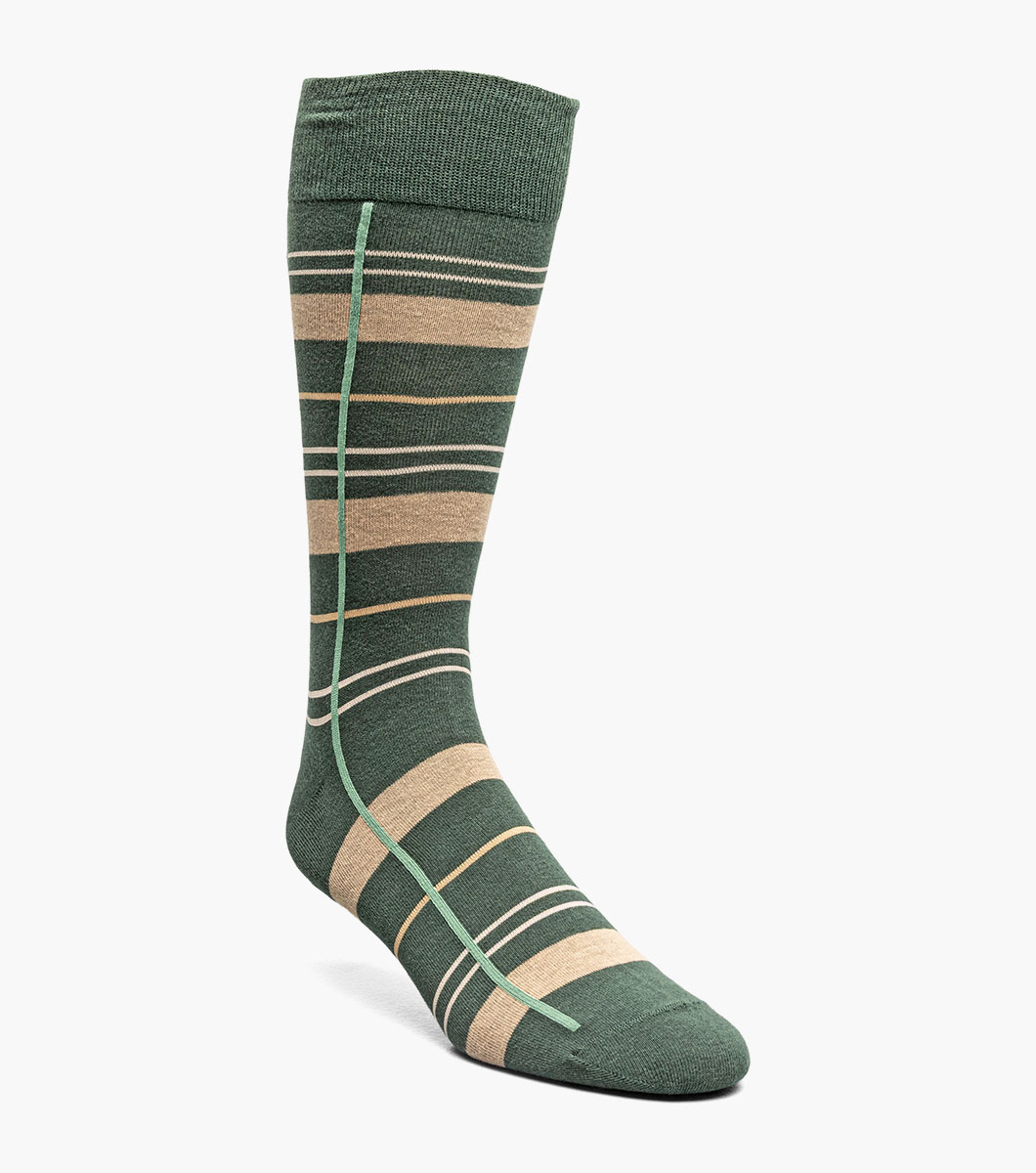 Alternating Stripes in Green, Front View