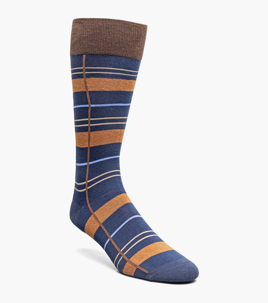 Alternating Stripes in Navy, Front View