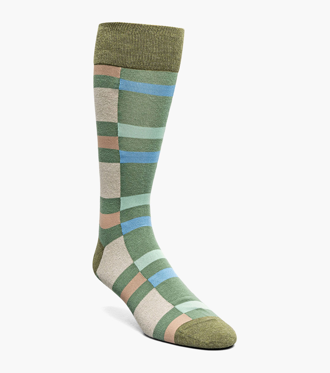 Split-Stripes in Green Multi, Front View