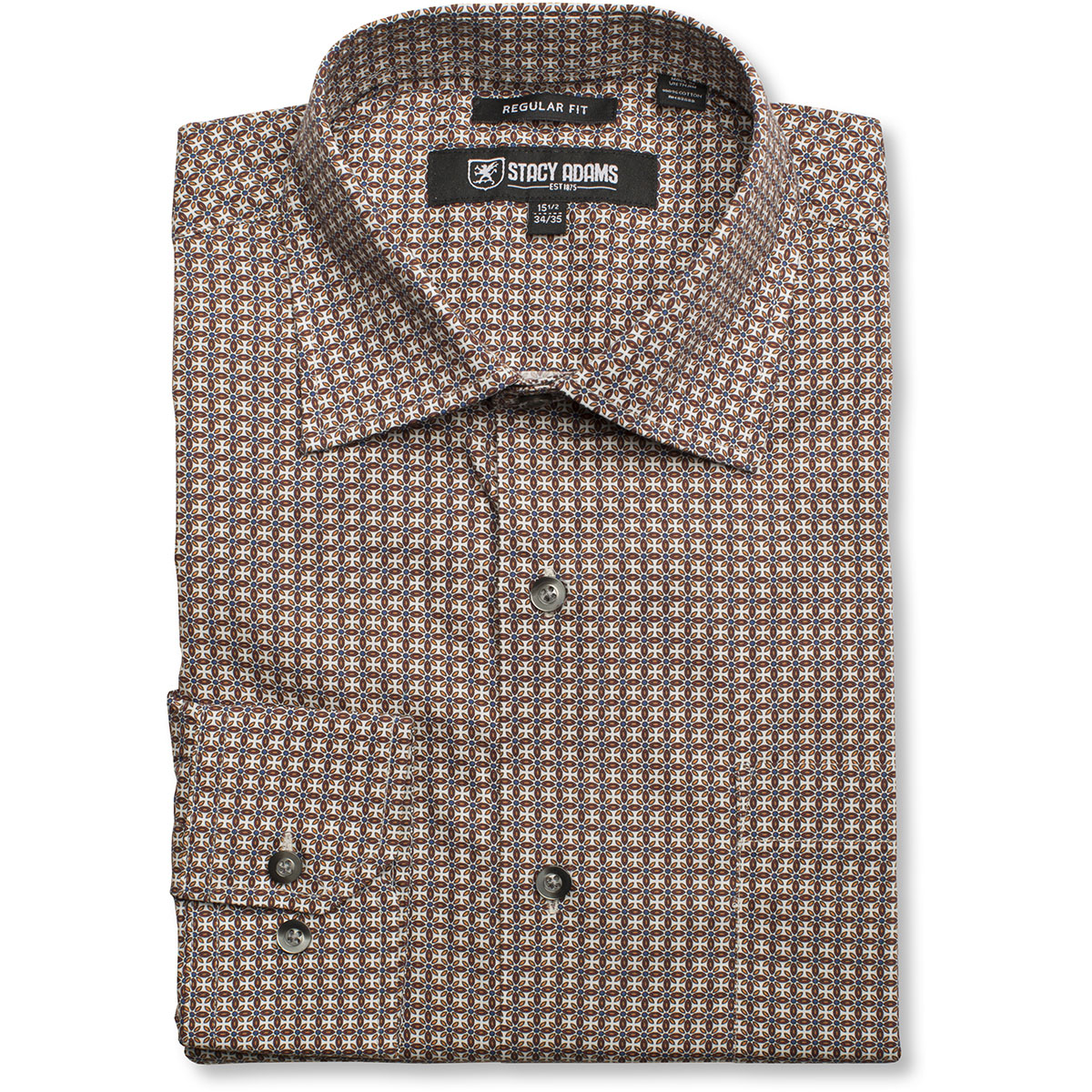 Men's Dress Shirts | Men's Clothing | Brown Multi Point Collar | Stacy ...