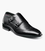 Men's Dress Shoes | Black Ostrich Wingtip Oxford | Stacy Adams Dayton