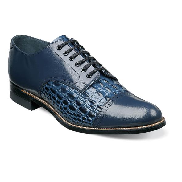 Men's Classic Shoes | Blue Hornback Print Cap Toe Oxford | Stacy Adams ...
