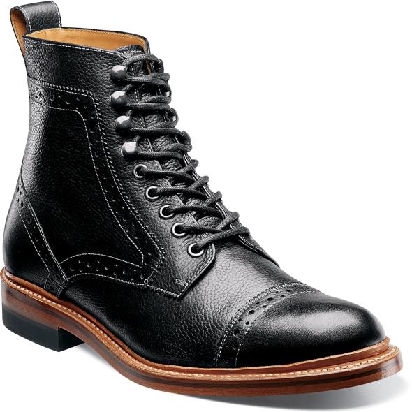 Men's Classic Shoes | Black Cap Toe Boot | Stacy Adams Madison II