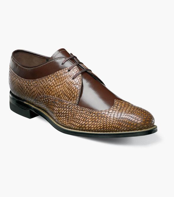 Clearance Shoes | Brown Multi Wingtip Oxford | Stacy Adams Dayton