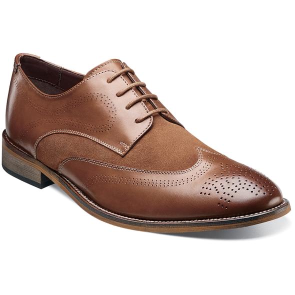 Clearance Shoes | Tan Wingtip Oxford | Stacy Adams Revel