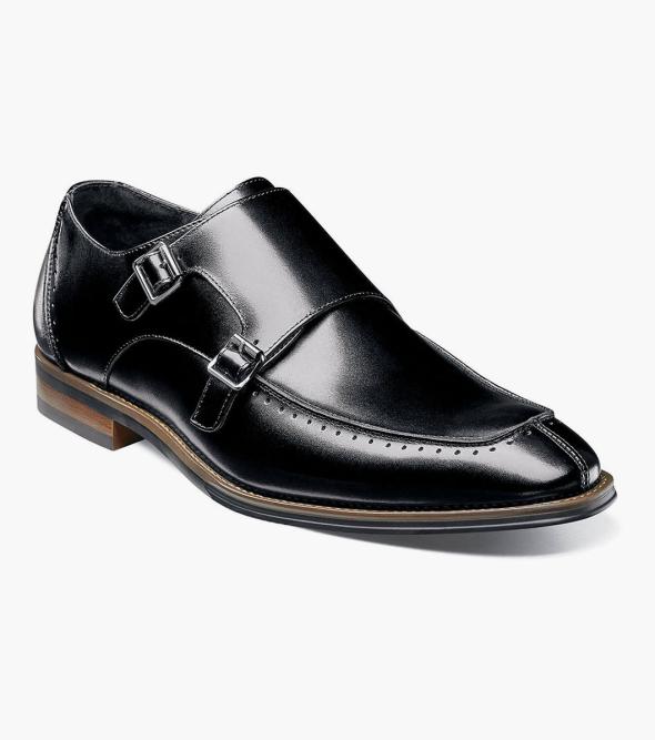 Men's Dress Shoes | Black Moc Toe Side Zip Boot | Stacy Adams Patton