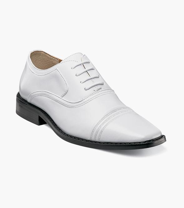 Kids Shoes | White Plain Toe Oxford | Stacy Adams Boys Carmichael