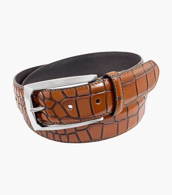 Ozzie XL Croc Emboss Belt Men's Belts | Stacyadams.com