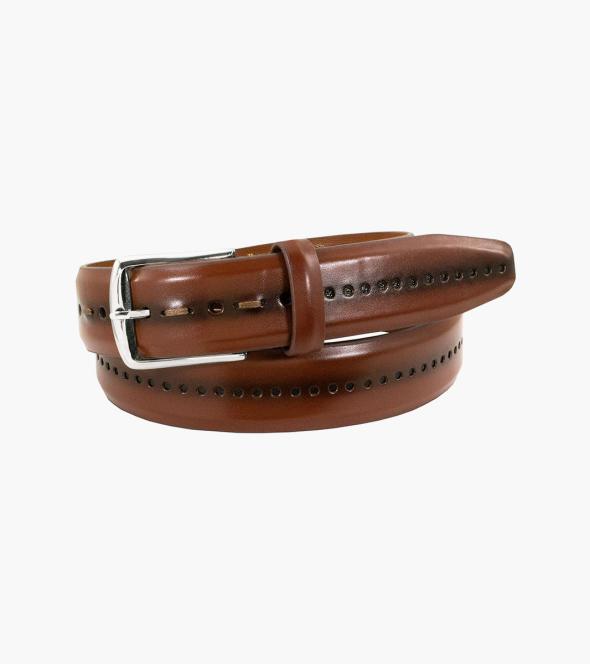 CLANE クラネ　LEATHER BELT Carnegie Perf Leather Belt Men's Belts | Stacyadams.com