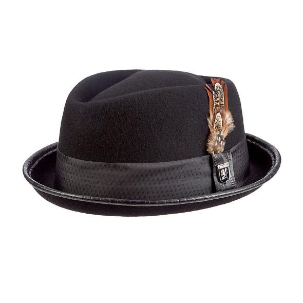 Men's Hats | Men's Accessories | Black | Stacy Adams Stevie Pork Pie Hat