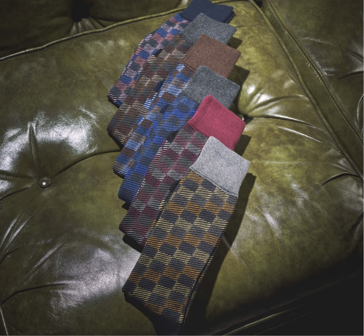 Click to shop Stacy Adams accessories. Image features the Cool Plaid socks.