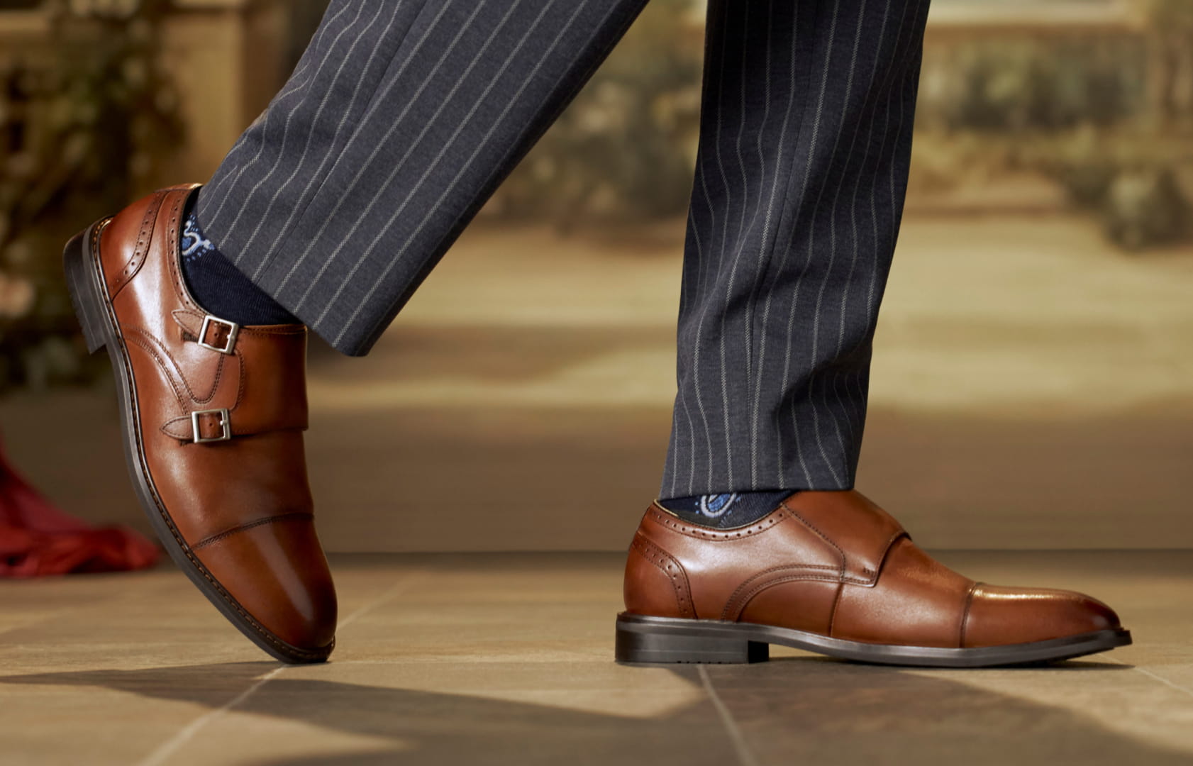 Shop Stacy Adams dress featuring the Boswell Monk Strap oxford in cognac.