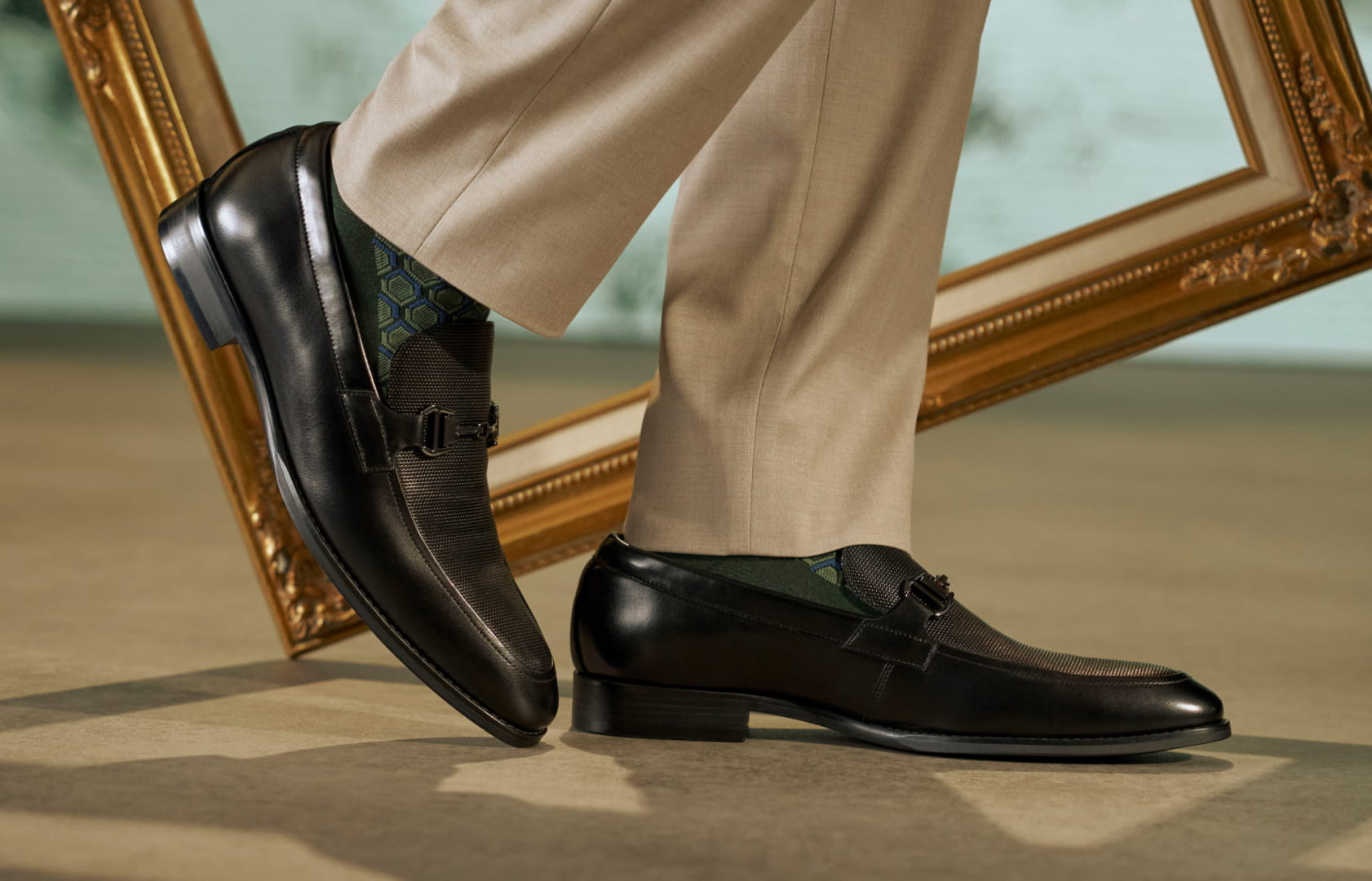 Shop Stacy Adams Dress Shoes featuring the Lawton Moc Toe Bit Slip On and a picture frame in the background.