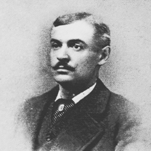 A black and white portrait image of Henry L. Adams.