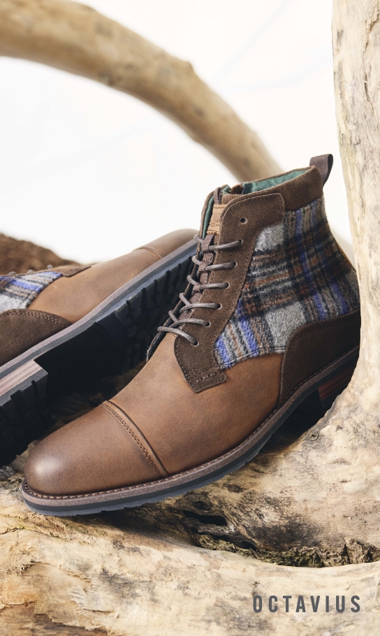 Men's Boots category. Image features the Octavius boot.
