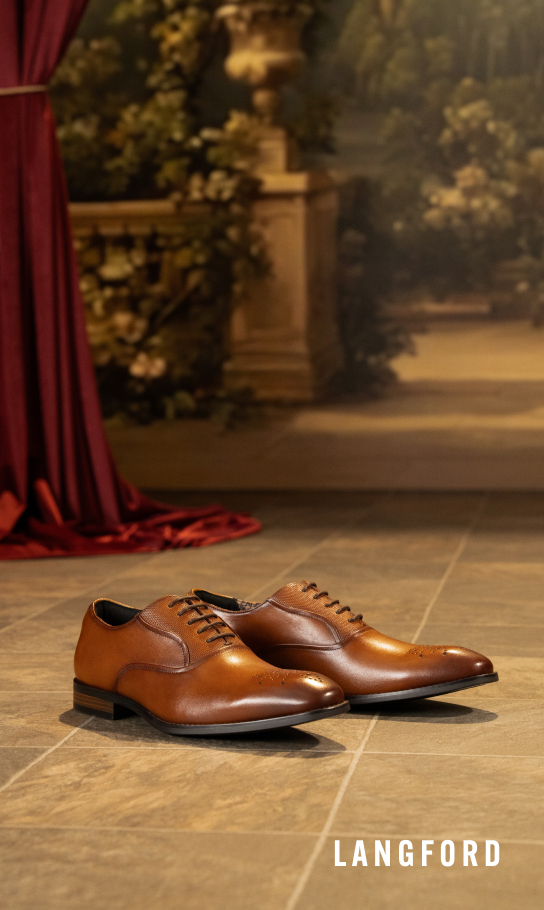  Image features the Langford oxford in cognac.