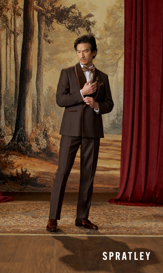 Men's Newest Shoes category. Image features the Spratley slip on in brown. 