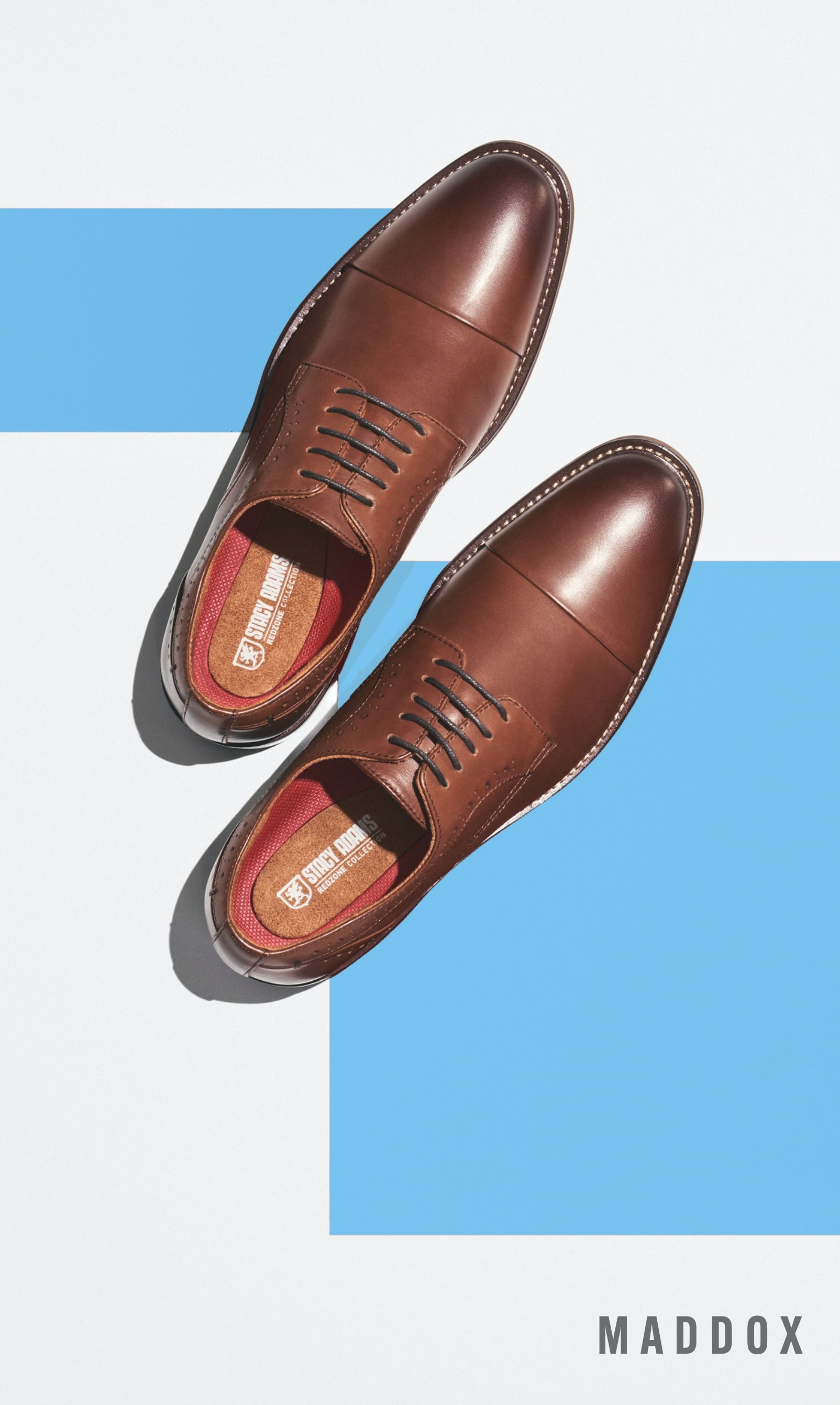 Men's Dress Shoes category. Image features the Maddox in chocolate.