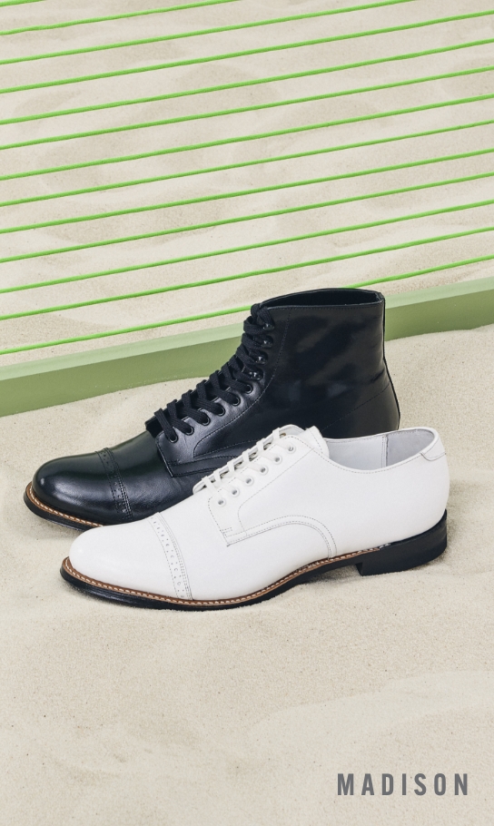 Men's Classic Shoes category. Image features the Madison cap toe and cap toe boot.