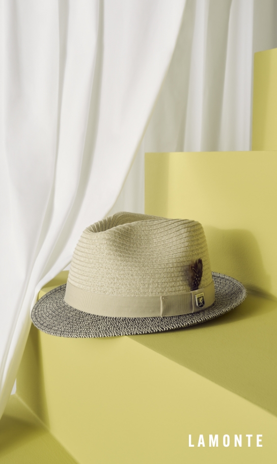 Men's Hats category. Image features the Lamonte fedora. 