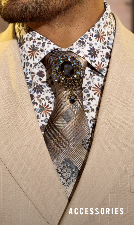 Men's Ties category. Image features a man wearing a full Stacy Adams outfit.