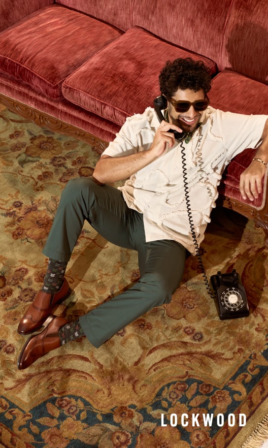 Men's Newest Shoes category. Image features the Lockwood wingtip in cognac.