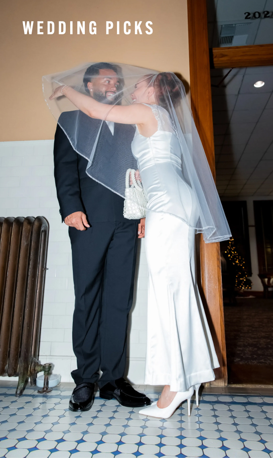 Wedding Picks Image features the Spratley loafer in black on a blue and white tile floor.
