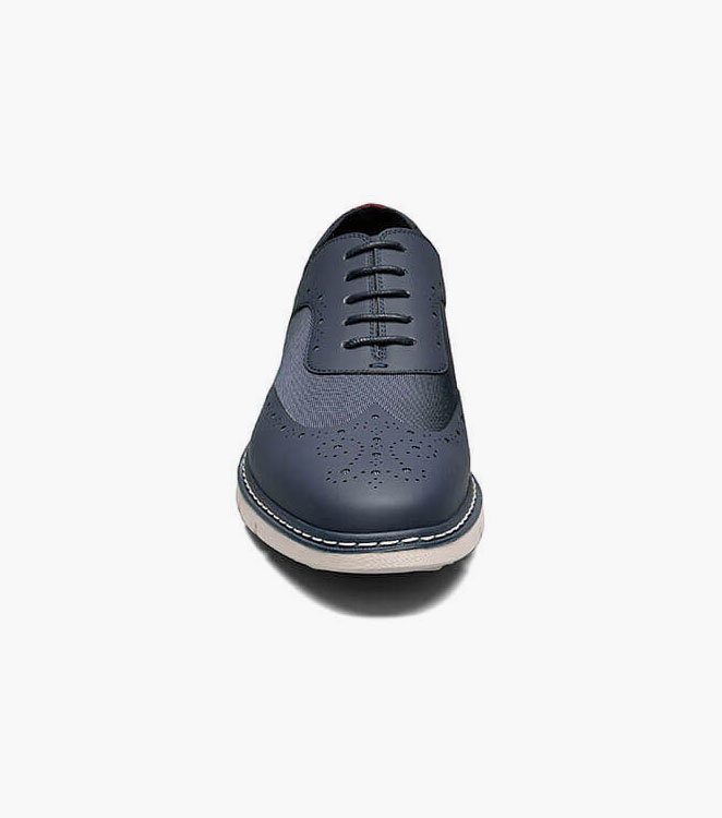 thumbnail image 2 of STACY ADAMS Men's Tan Summit Wingtip Lace-up Oxford Rip 2 of 13