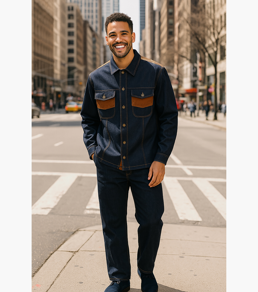 Ansel in Blue Denim Rotate View