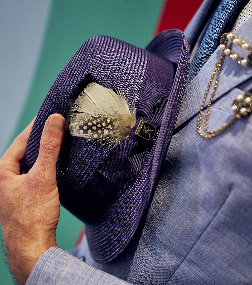 Belmont Fedora in Dark Blue Rotate View