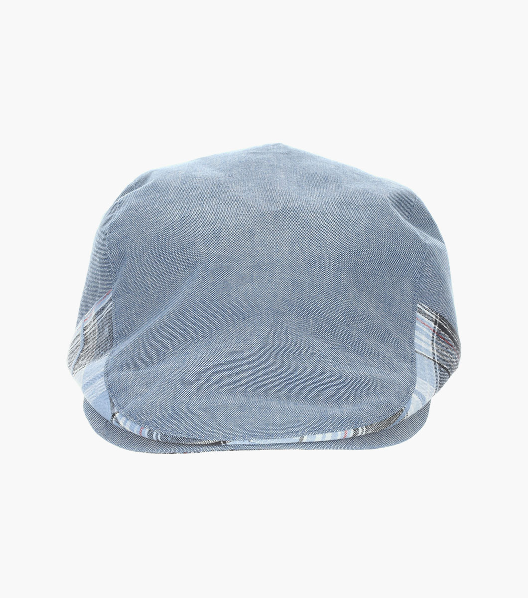 Jeff Flat Cap in Blue Denim Rotate View