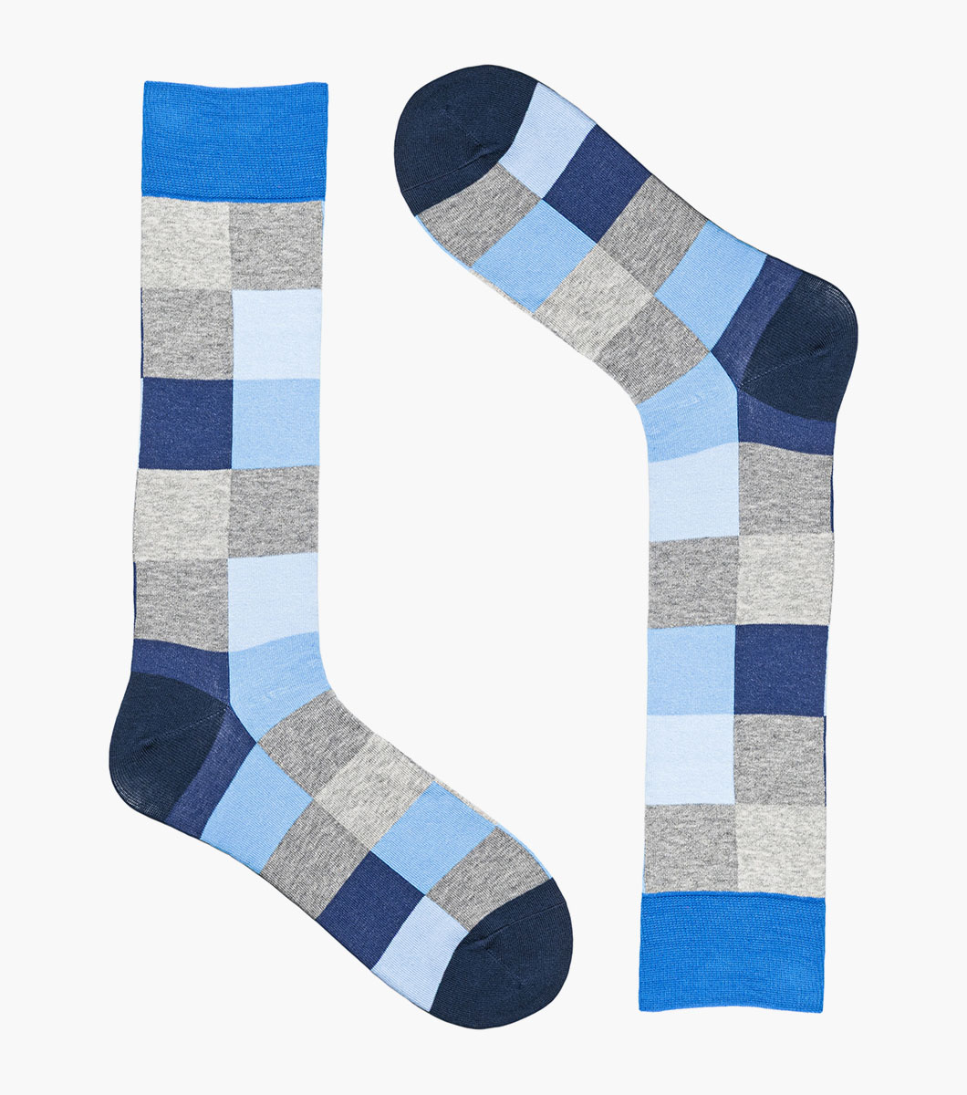 Oversized Checks in Blue Multi Rotate View