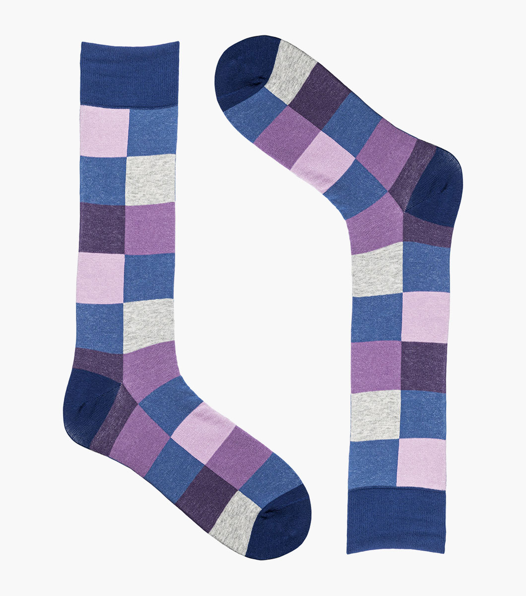 Oversized Checks in Purple Multi Rotate View