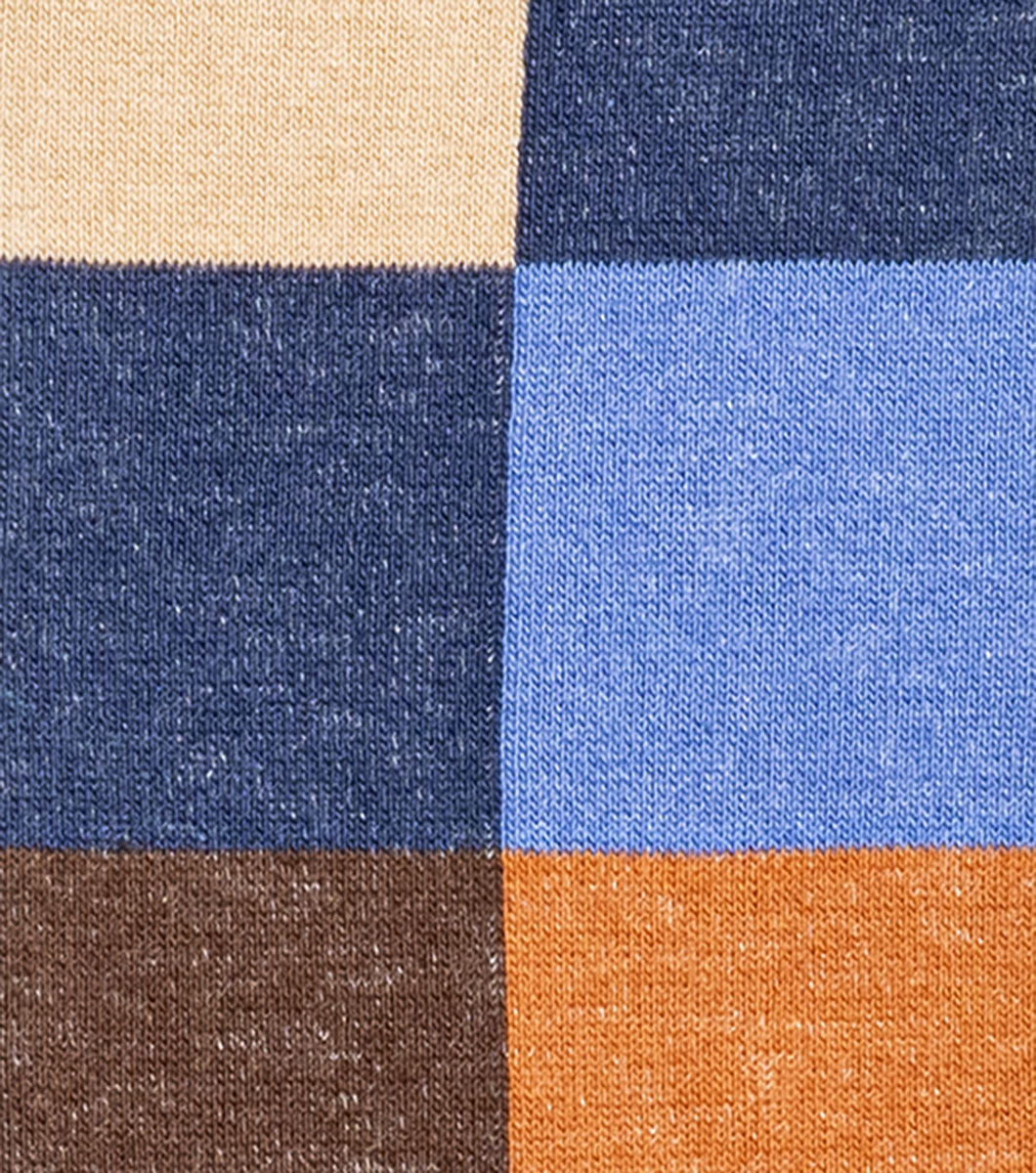 Oversized Checks in Brown and Navy Rotate View