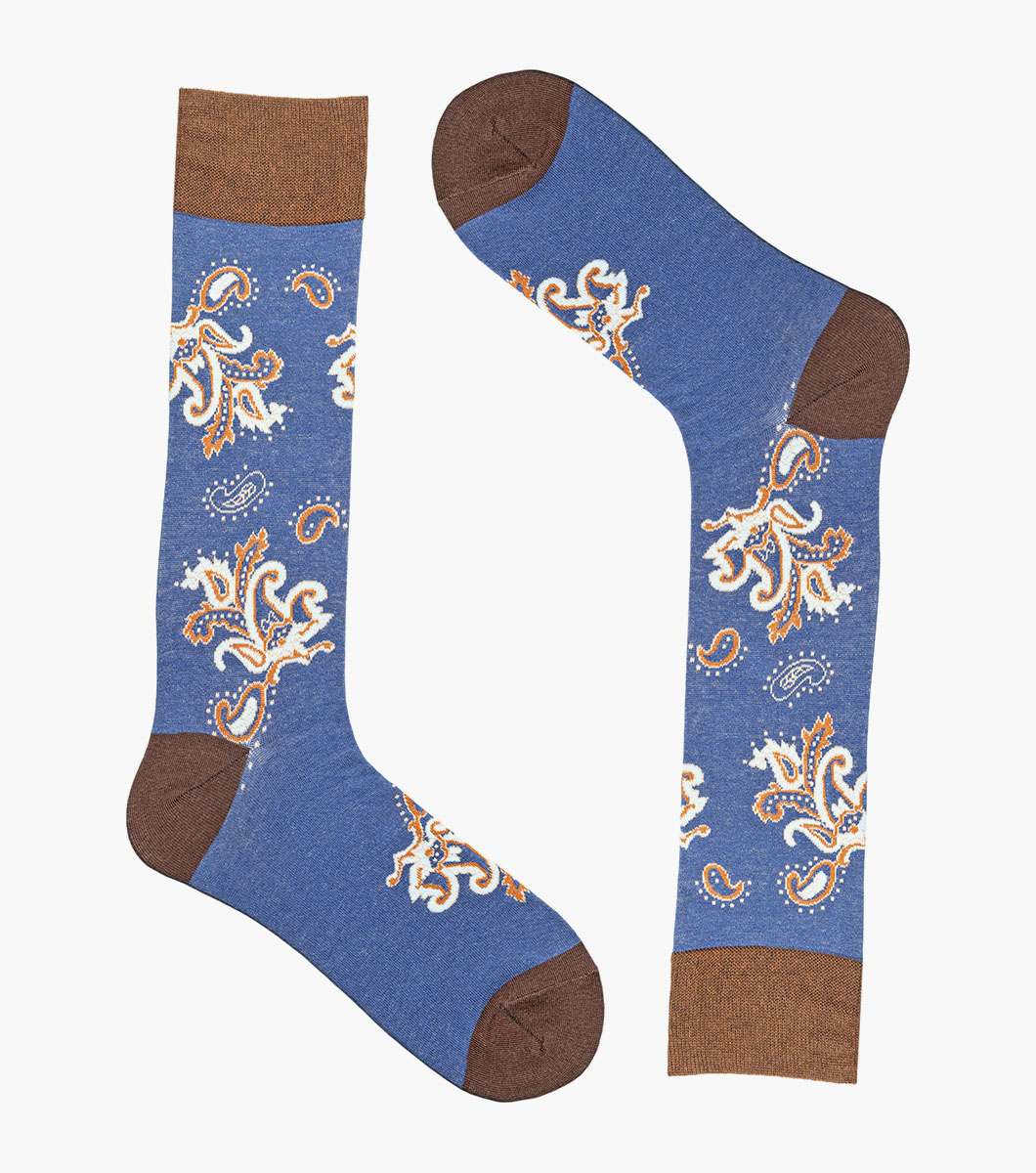 Bold Paisley in Navy/Brown Rotate View