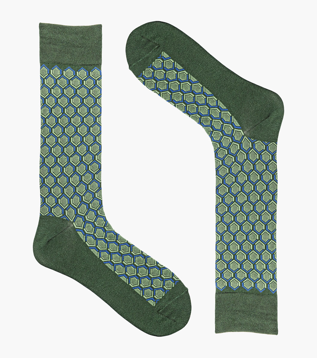 Colorful Hexagons in Green Multi Rotate View