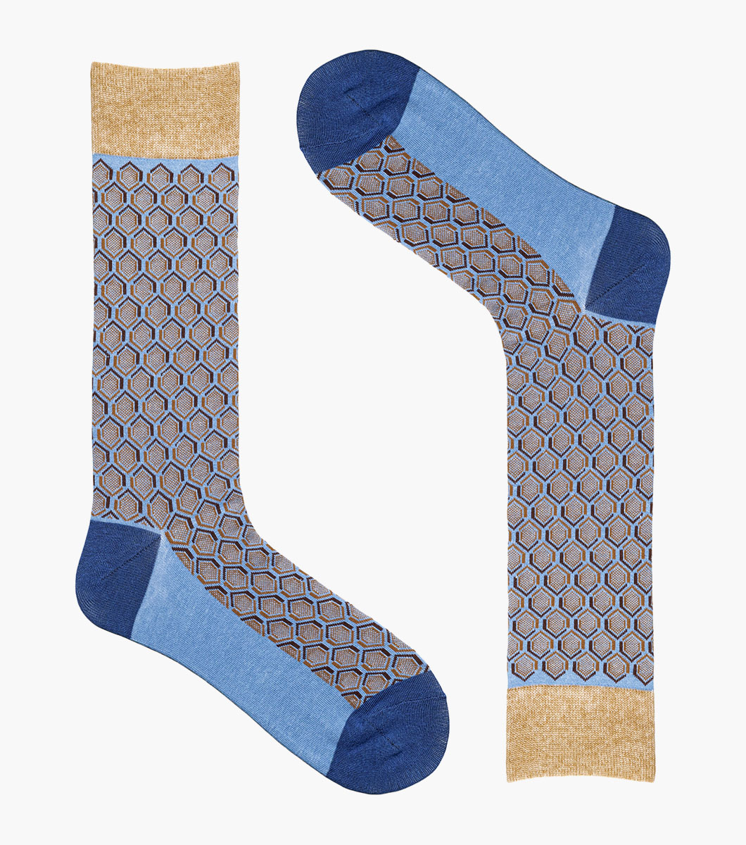 Colorful Hexagons in Blue Multi Rotate View