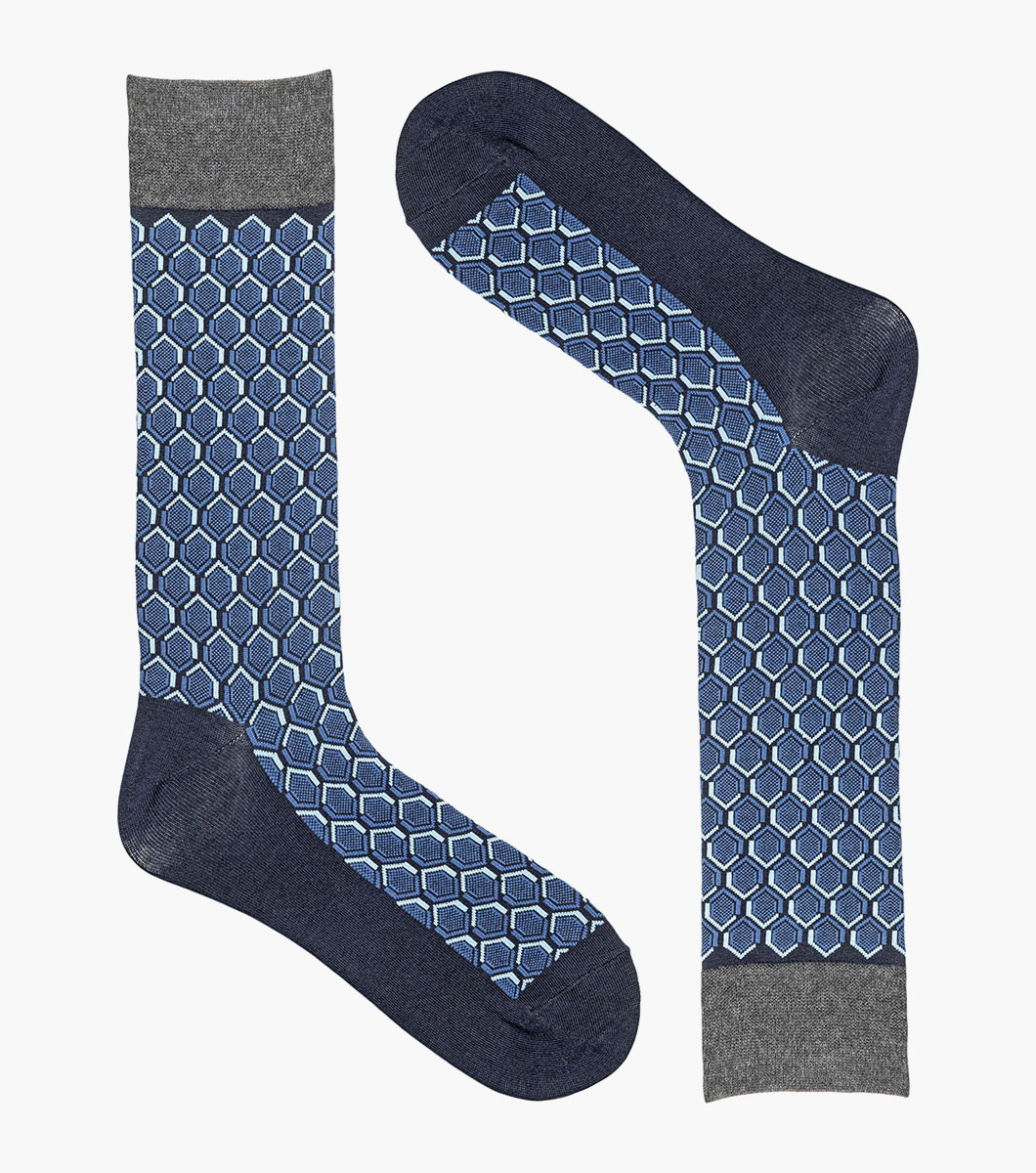 Colorful Hexagons in Navy Multi Rotate View