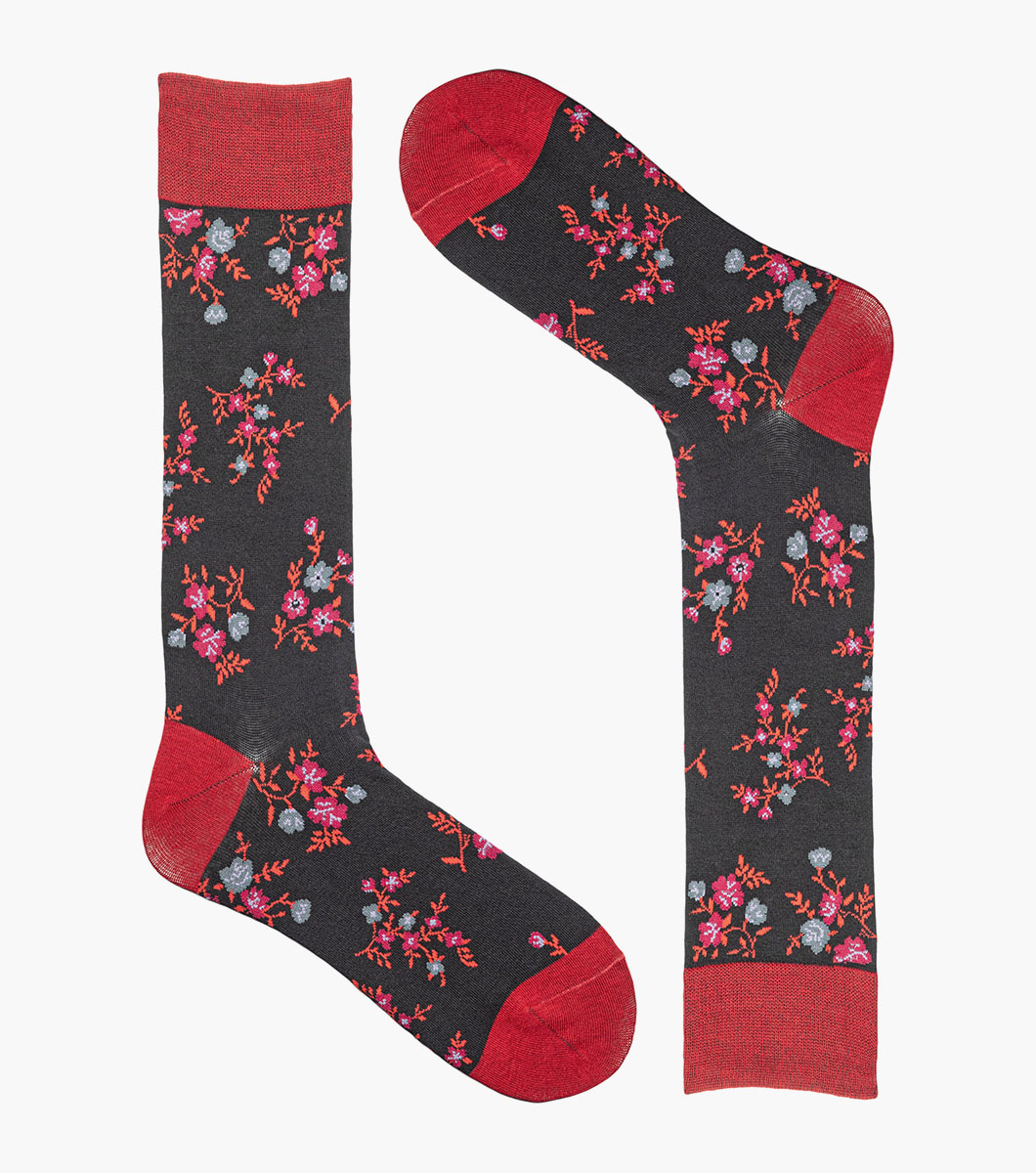 Flowering Vine in Black and Red Rotate View