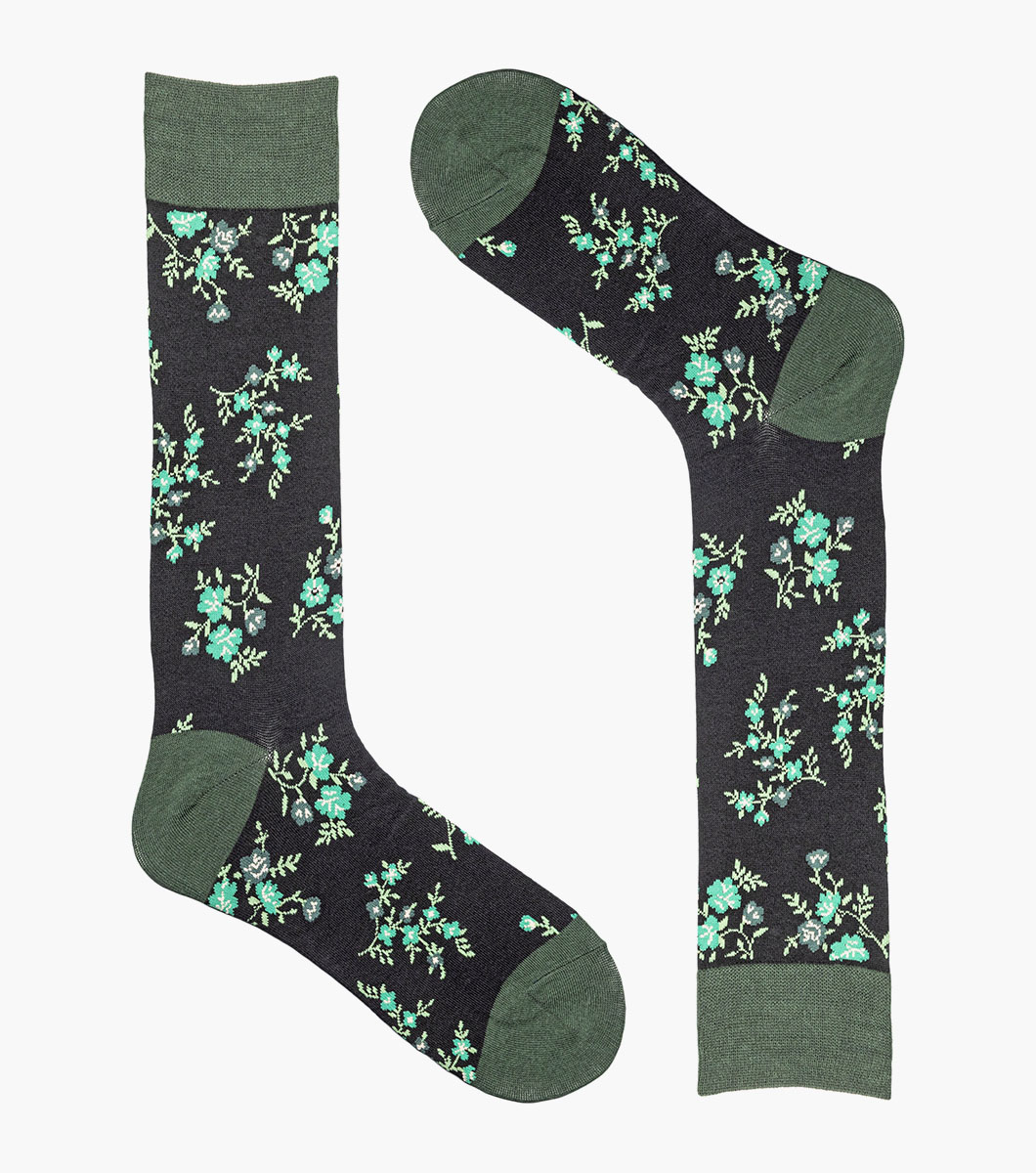 Flowering Vine in Black/Lime Green Rotate View