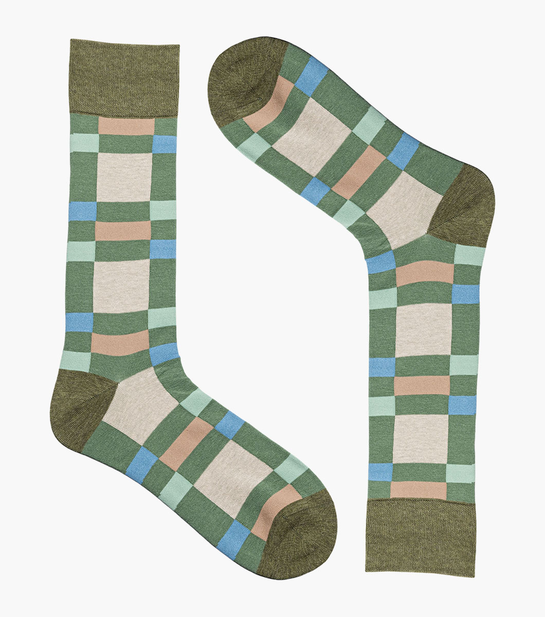 Split-Stripes in Green Multi, View 2