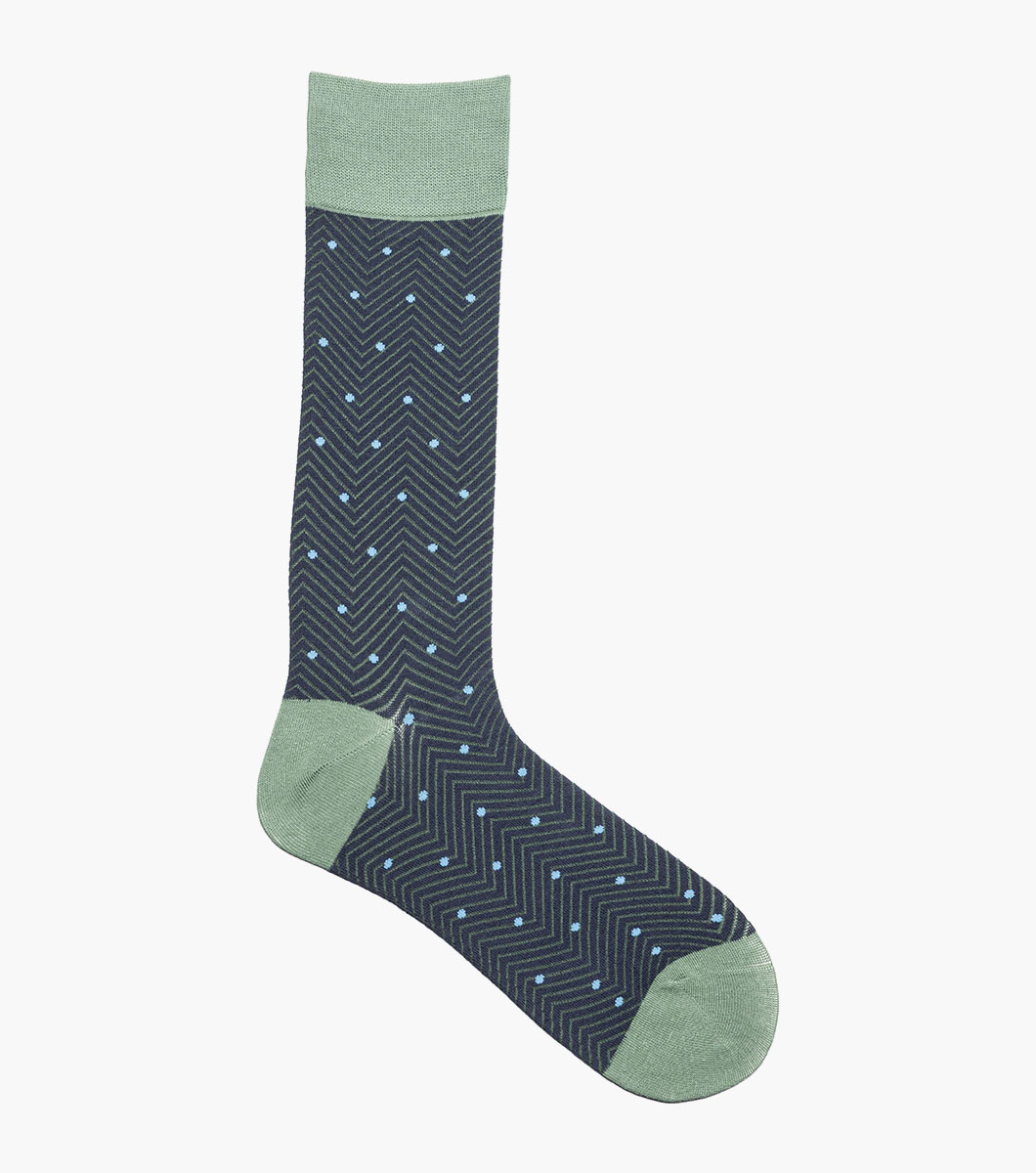 Chevron Dots in Navy/Green, View 3